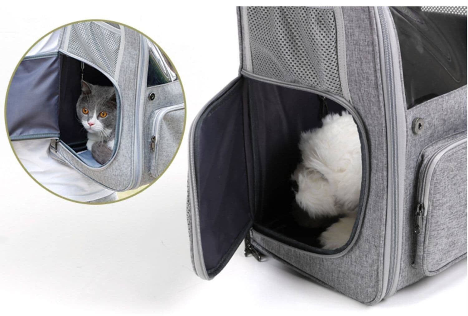 猫キャリーバッグ 多機能メッシュ窓付き猫用背負いキャリーバッグ