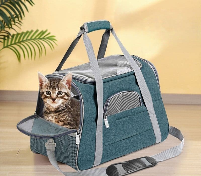 猫キャリーバッグ 大容量通気性抜群猫キャリーバッグ車固定ベルト付