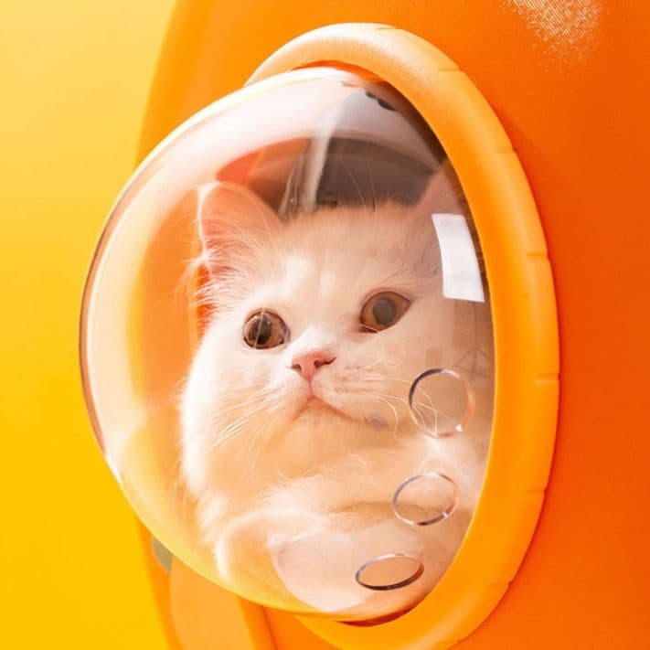 猫キャリーバッグ 果物モチーフ透明窓付き猫用リュック型キャリー