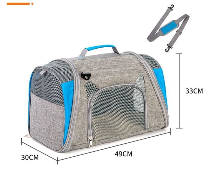 猫キャリーバッグ 通気性抜群メッシュ窓付き猫用ソフトキャリーバッグ