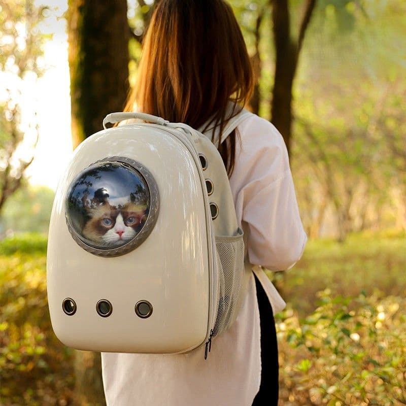 猫キャリーバッグ 宇宙船型透明窓付き猫用キャリーリュック