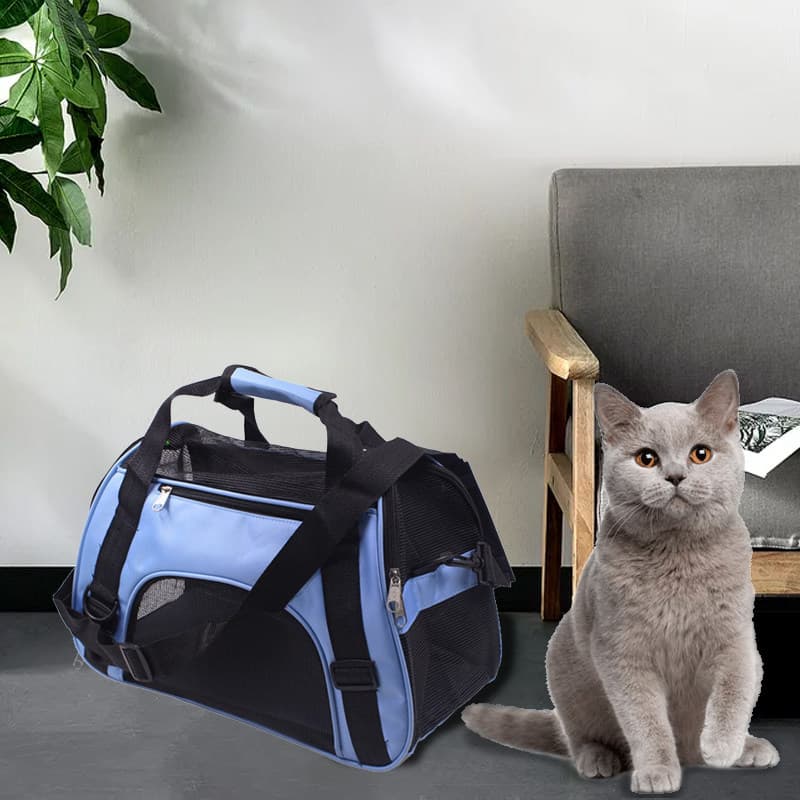 猫キャリーバッグ 通気性抜群メッシュ窓付き大容量ソフトキャリーバッグ