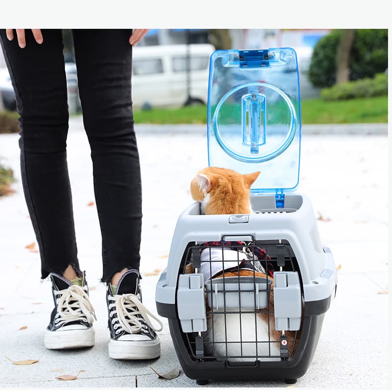 猫キャリーバッグ 航空機対応上部開閉式二層構造猫用キャリーケース