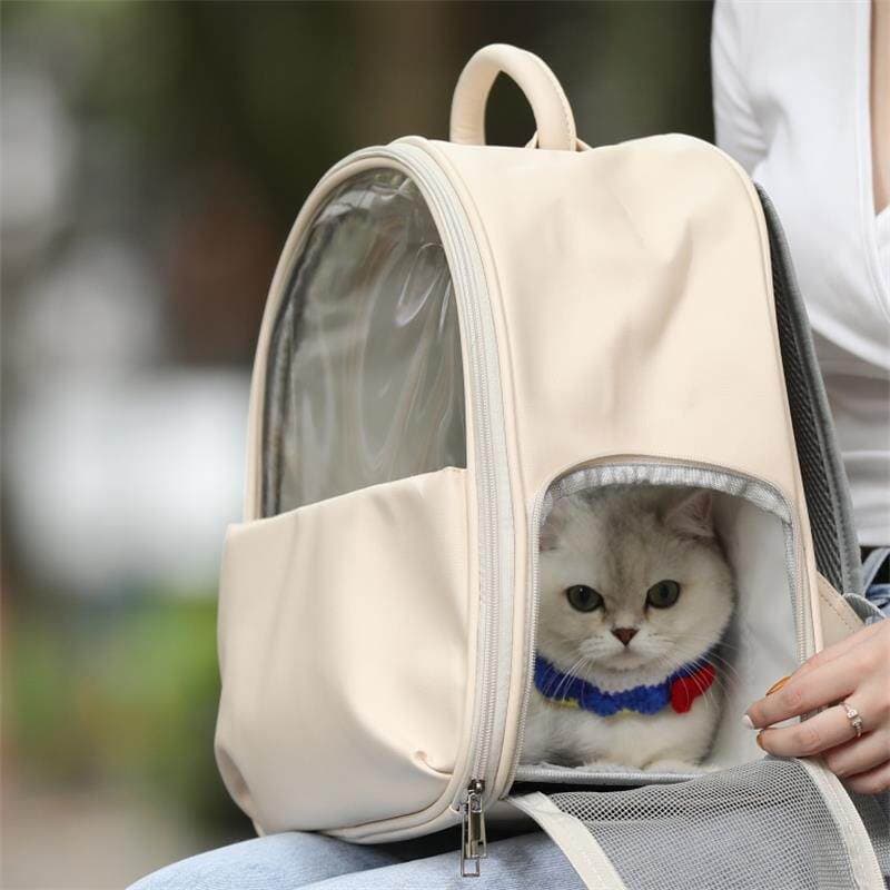 猫キャリーバッグ 透明窓付き猫用背負い式移動鞄